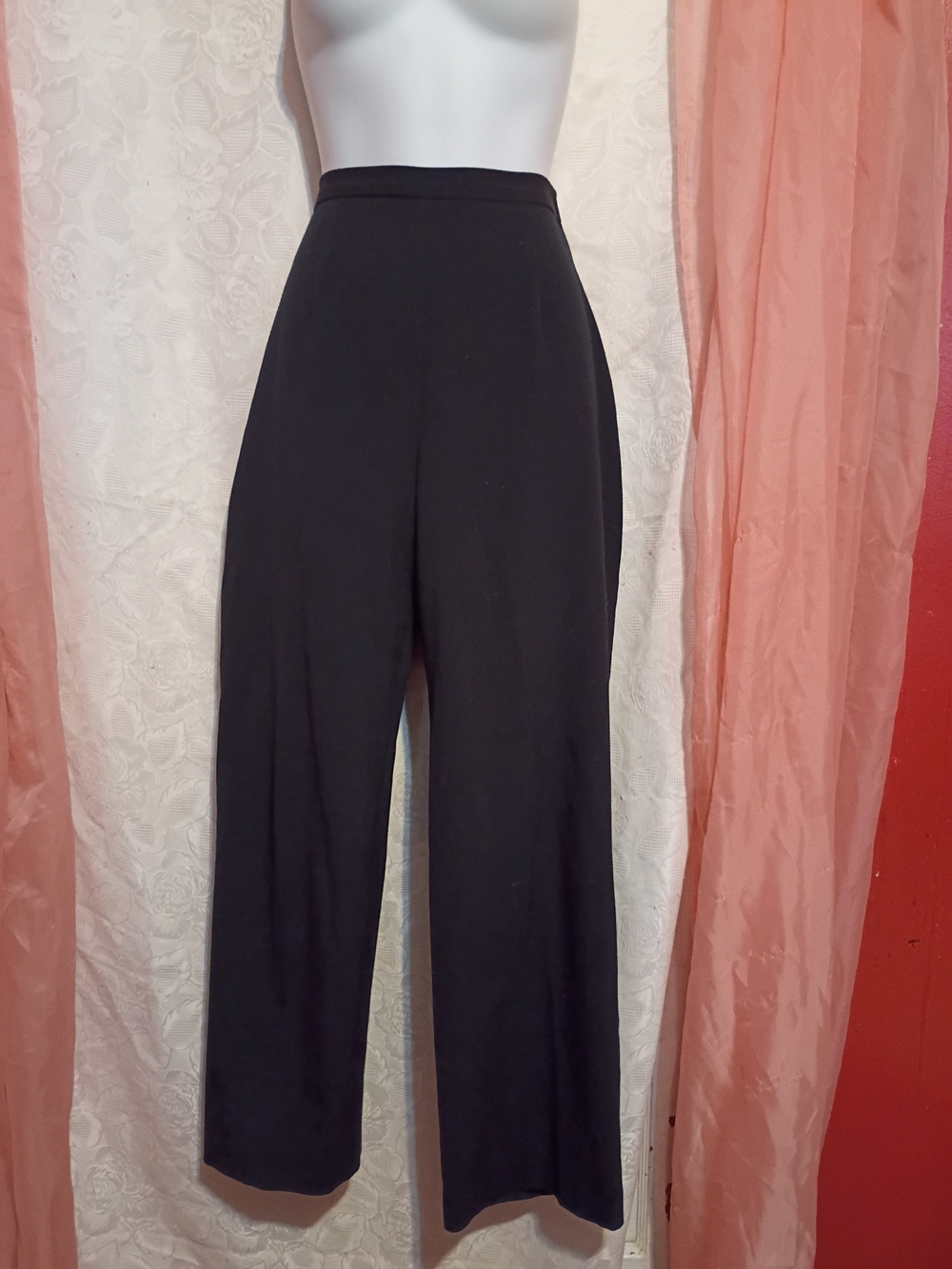 Ladies Black Casual Wide-Leg Pants Sz 8
